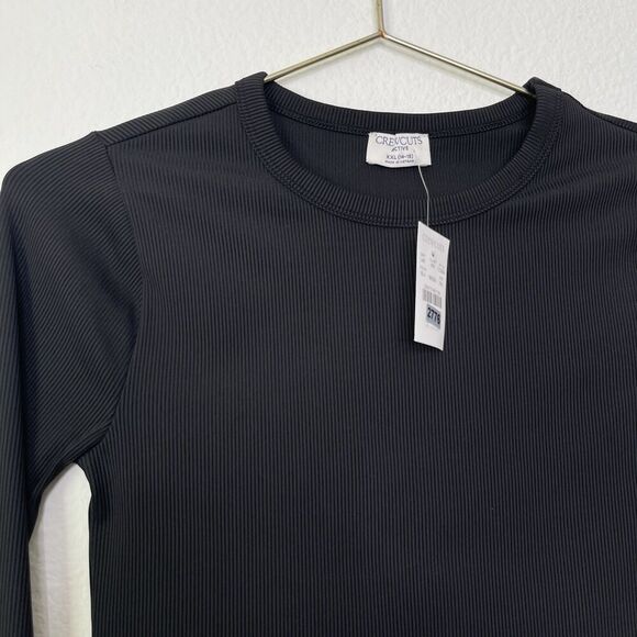 J. Crew Crewcuts Active Girls Long Sleeve Top Sz 14 - 15 XXL Rib Crop Thumbhole - Picture 1 of 7